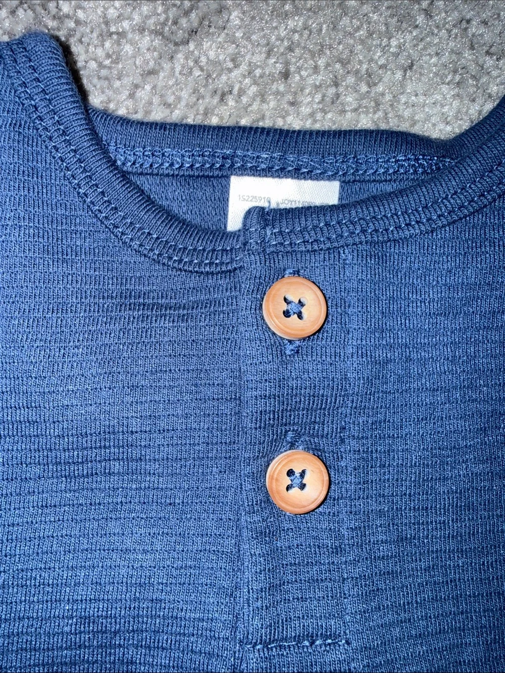 Navy Short-Sleeve Henley Tee for Baby